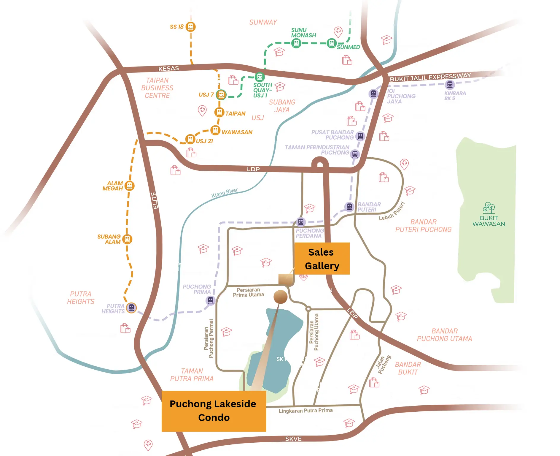 Puchong location aerial view